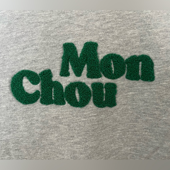 Grey Sweater with Teddy Bear Fluff French Saying - Picture 3 of 3